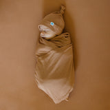 Stretch Knit Swaddle Blanket - Terracotta