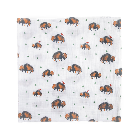 Cotton Muslin Swaddle Blanket 3 Pack - Bison