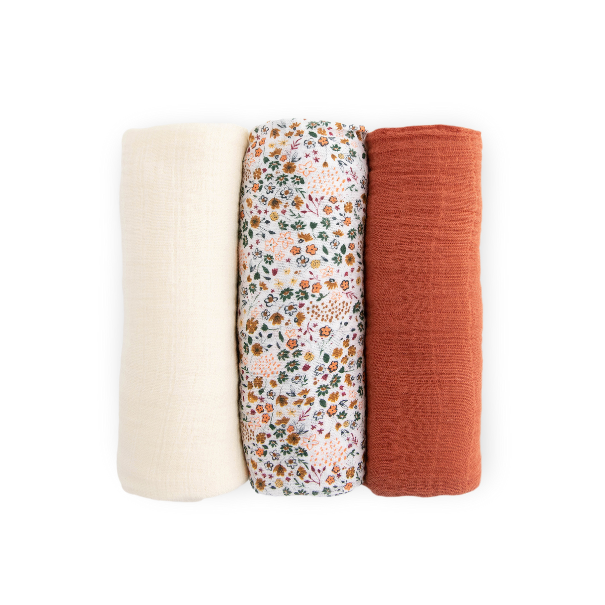 Cotton Muslin Swaddle Blanket 3 Pack - Pressed Petals