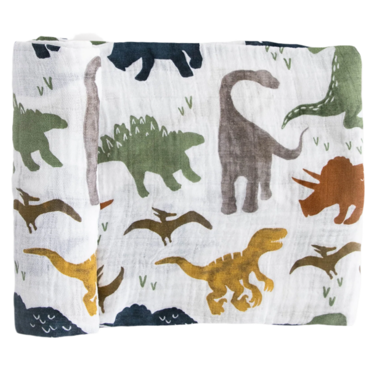 Cotton Muslin Swaddle Blanket - Dino Friends