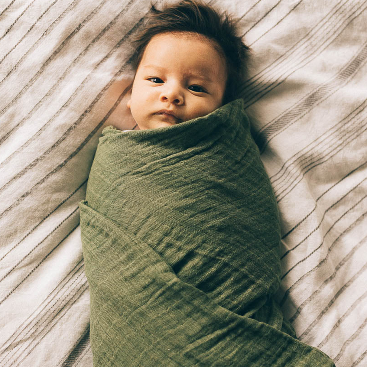 Cotton Muslin Swaddle Blanket - Fern