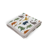 Cotton Muslin Quilted Throw - Dino Friends