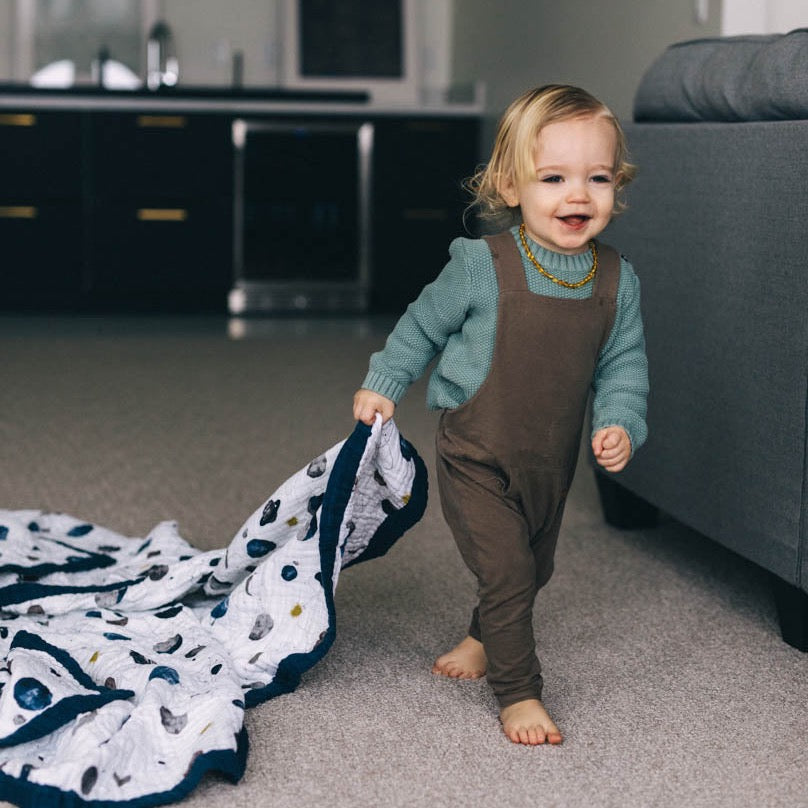 Cotton Muslin Quilted Throw - Planetary