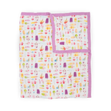 Cotton Muslin Quilted Throw - Brain Freeze