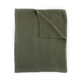 Cotton Muslin Quilted Throw - Fern