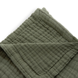 Cotton Muslin Quilted Throw - Fern