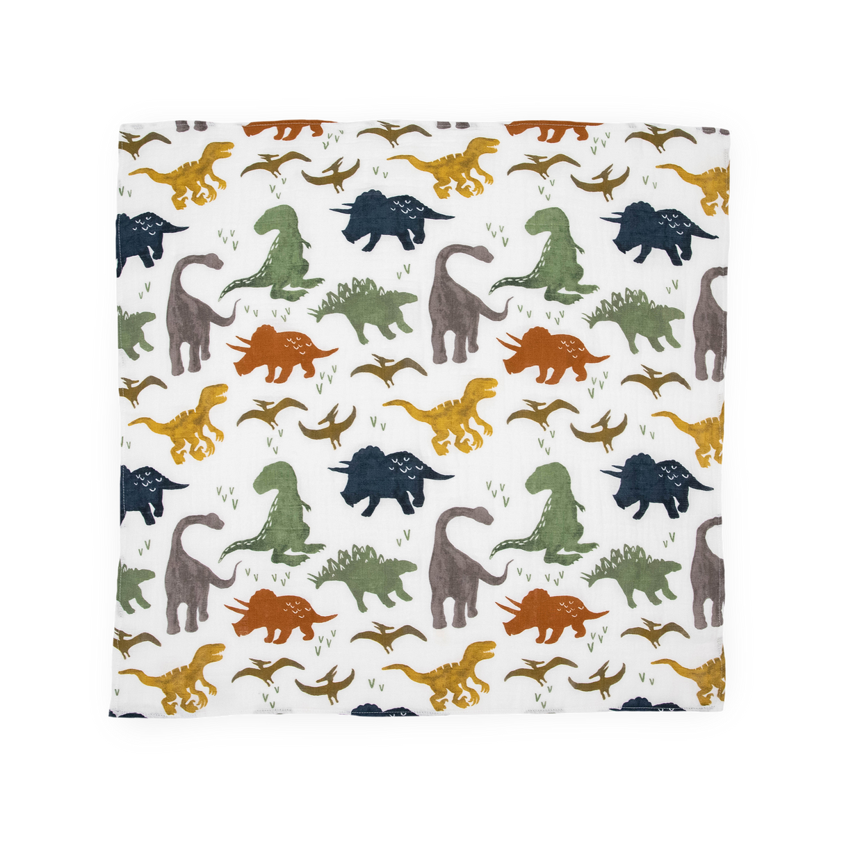 Cotton Muslin Squares 4 Pack - Dino Friends