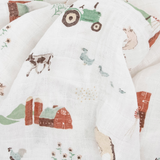 Cotton Muslin Squares 4 Pack - Farmyard