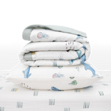 Cotton Muslin Toddler Bedding 3 Piece Set - Whales