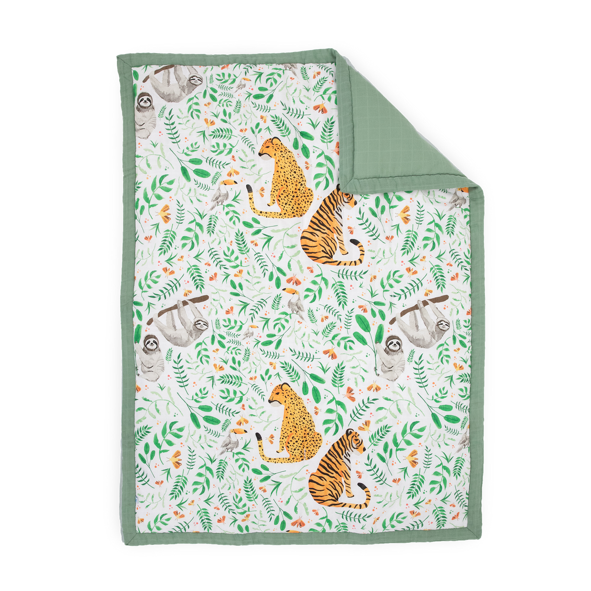 Cotton Muslin Toddler Bedding 3 Piece Set - Mighty Jungle