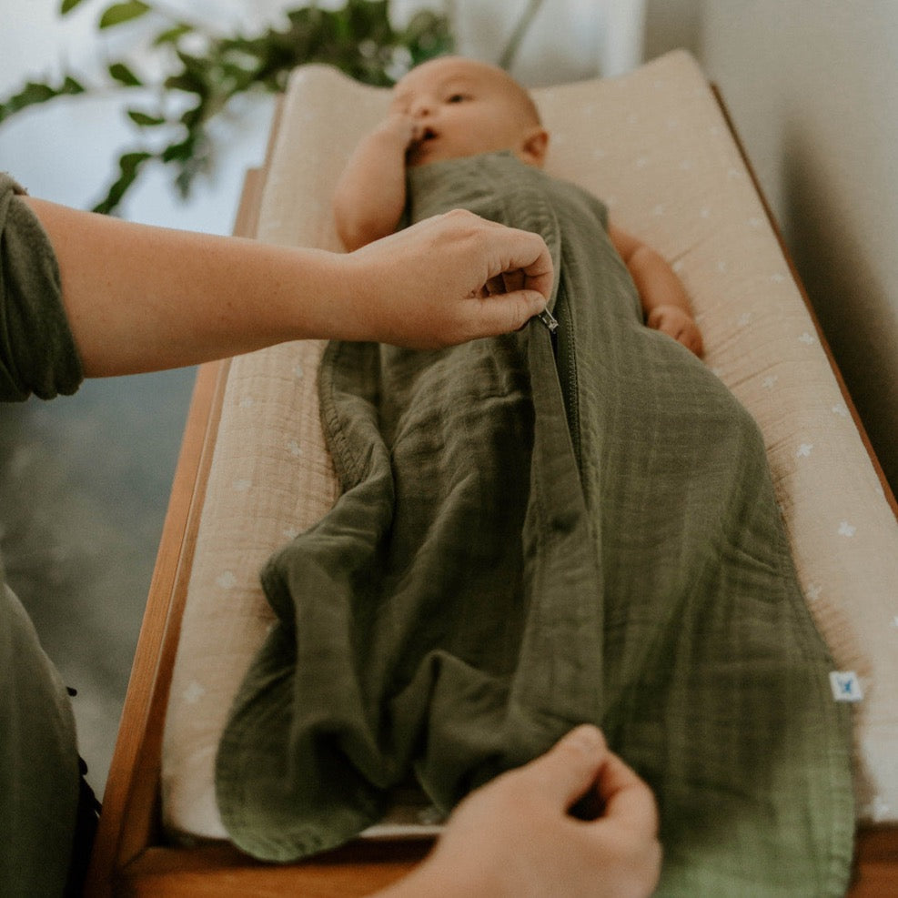 Cotton Muslin Sleep Bag - Fern