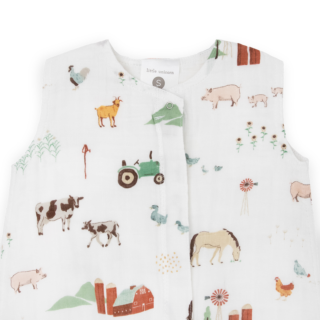 Cotton Muslin Sleep Bag - Farmyard