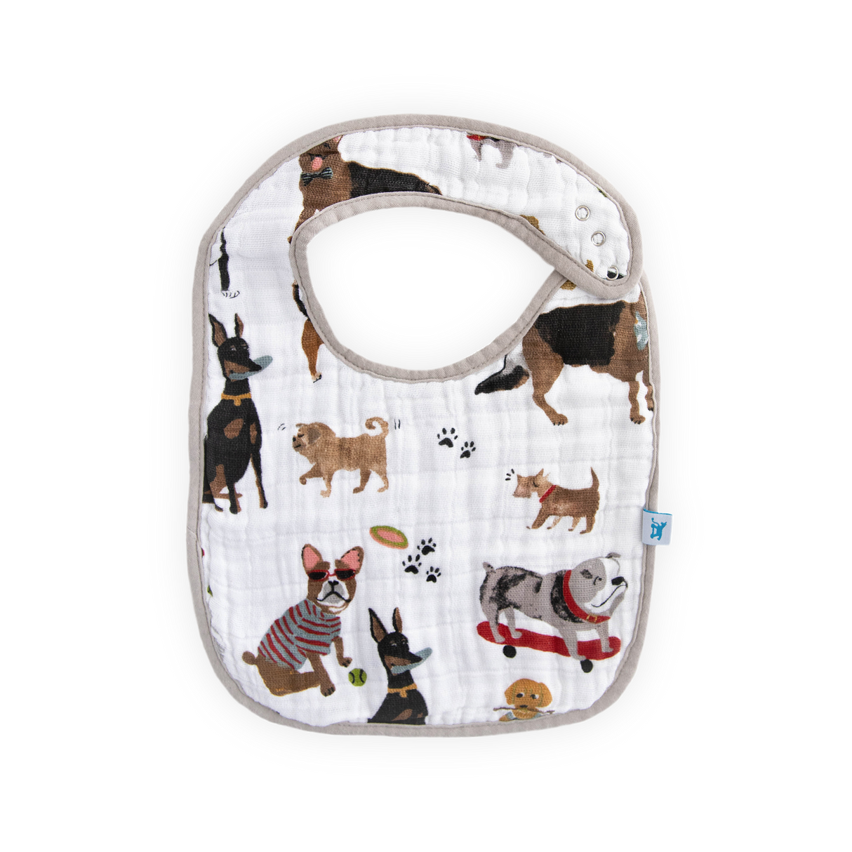 Cotton Muslin Classic Bib 3 Pack - Woof