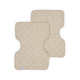 Cotton Muslin Burp Cloth 2 Pack - Taupe Cross