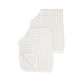 Cotton Muslin Burp Cloth 2 Pack - Tan Gingham