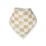 Cotton Muslin + Fleece Bandana Bib 4 Pack - Adobe Checker