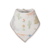 Cotton Muslin + Fleece Bandana Bib 4 Pack - Adobe Checker