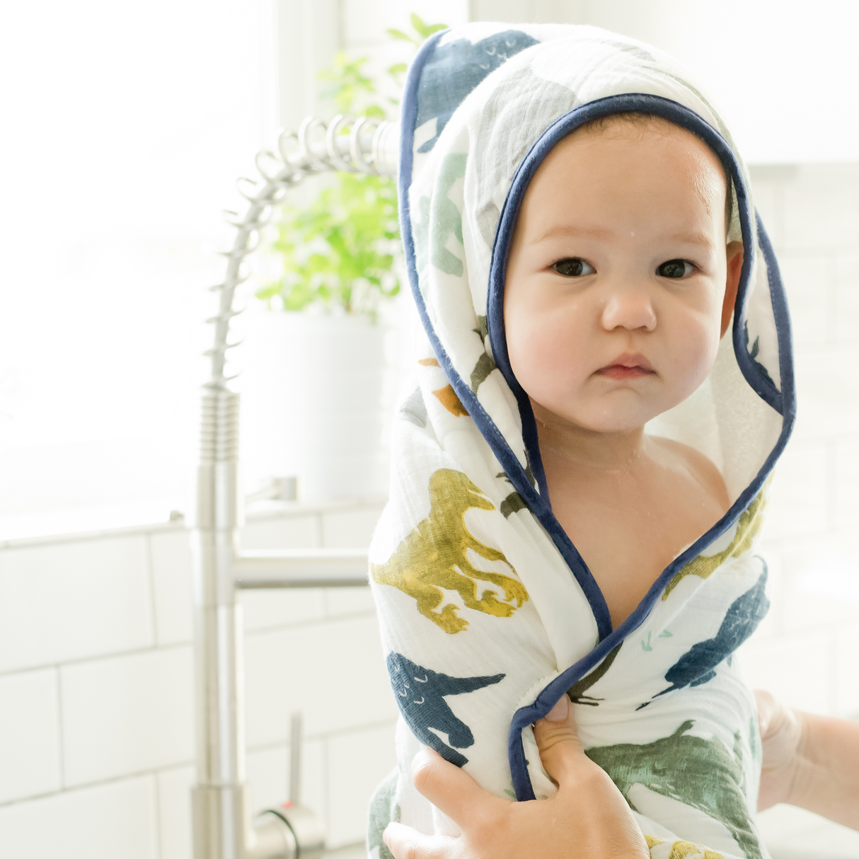 Infant Hooded Towel - Dino Friends