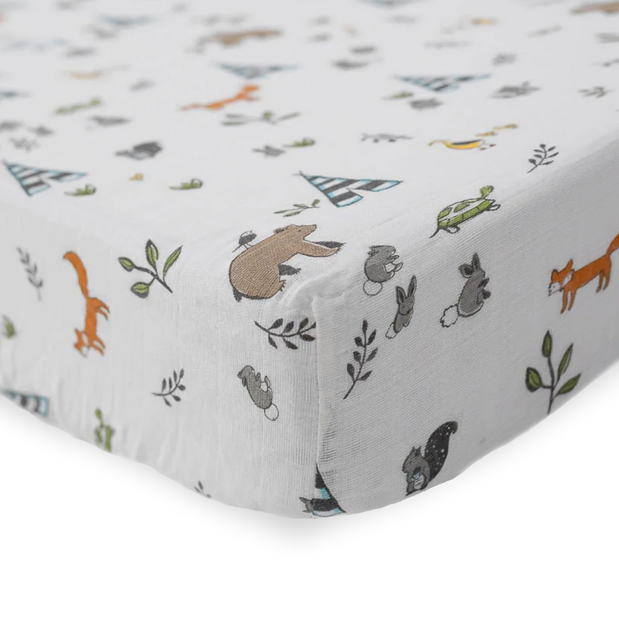 Cotton Muslin Crib Sheet - Forest Friends