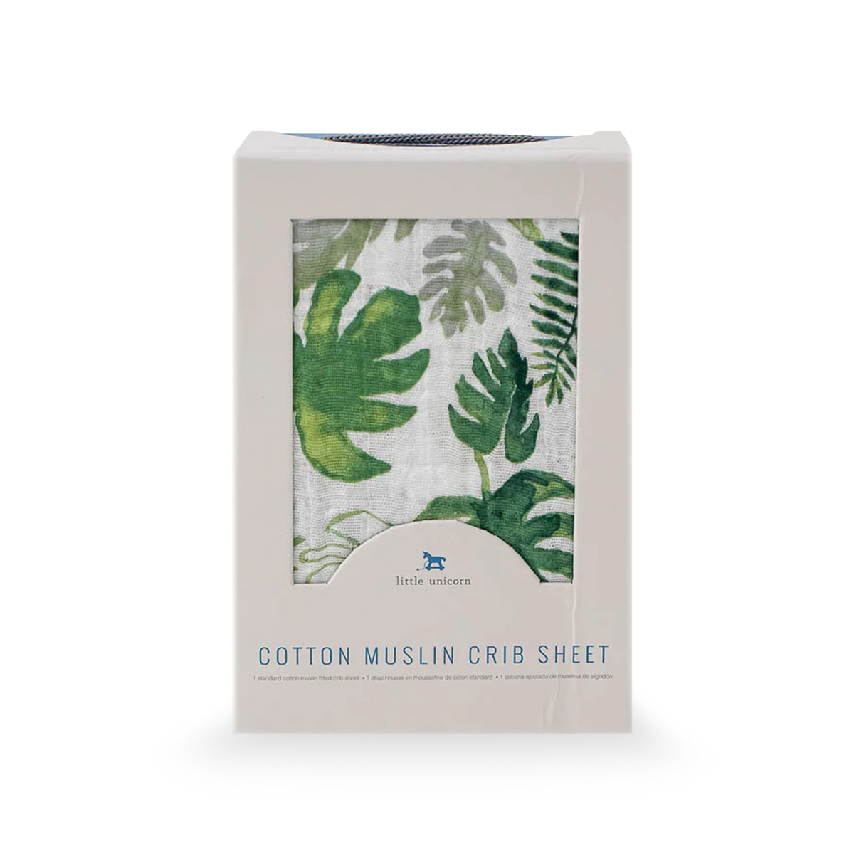 Cotton Muslin Crib Sheet - Tropical Leaf