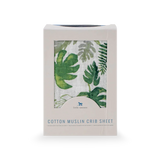 Cotton Muslin Crib Sheet - Tropical Leaf