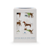 Cotton Muslin Crib Sheet - Woof