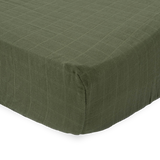 Cotton Muslin Crib Sheet - Fern