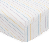 Cotton Muslin Crib Sheet - Unicorn Stripe