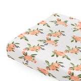 Cotton Muslin Changing Pad Cover - Watercolor Roses