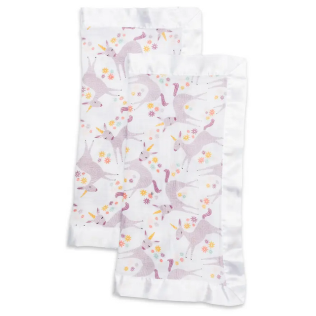 2-pack Muslin Security Blankets - Unicorn - HoneyBug 