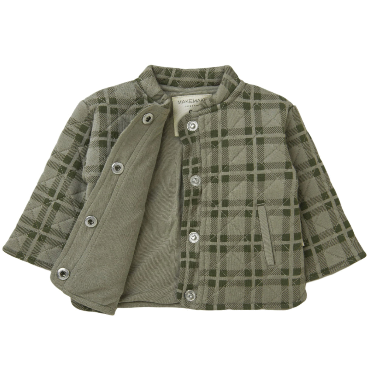 Organic Kids Merino Wool Buttoned Jacket - Plaid