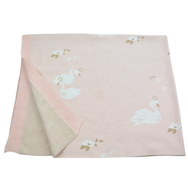 Organic Cotton Blanket Swan - HoneyBug 