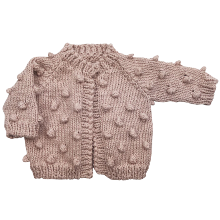 Popcorn Cardigan - Blush - HoneyBug 