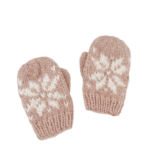 Snowflake Mittens - Blush - HoneyBug 