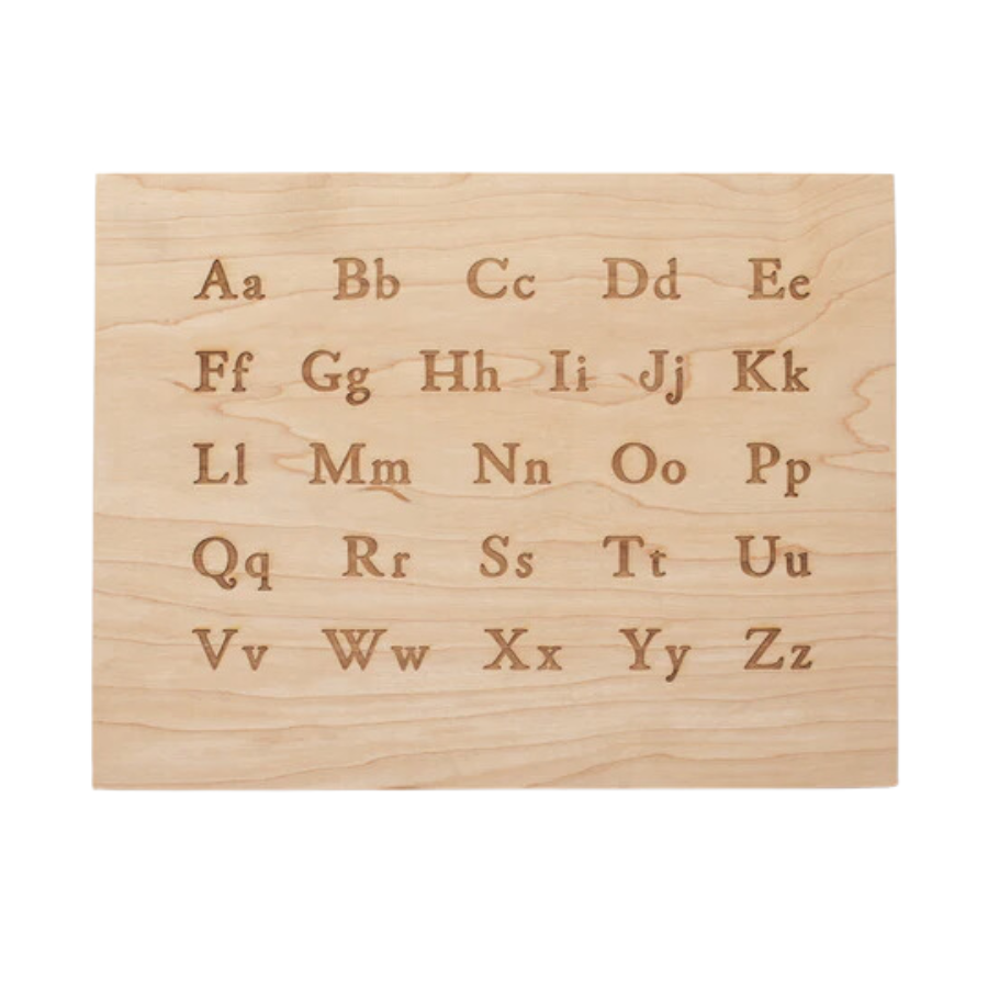 Wooden Alphabet Montessori Board and Tabletop Reference Chart • Classic Serif - HoneyBug 