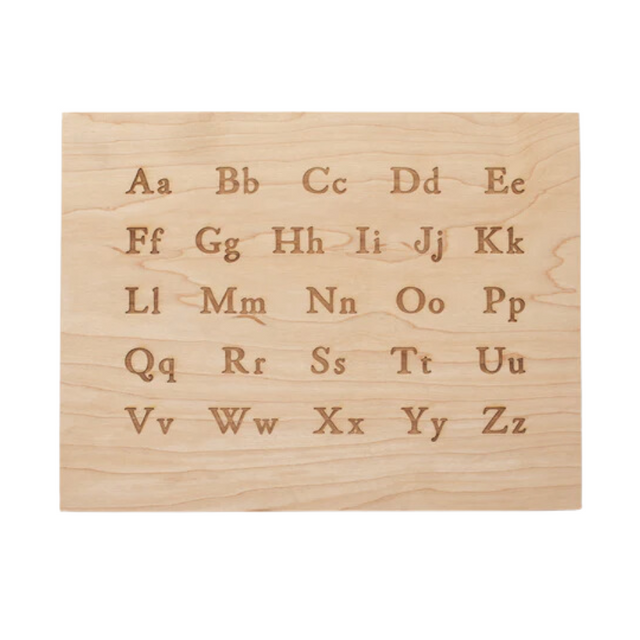 Wooden Alphabet Montessori Board and Tabletop Reference Chart • Classic Serif - HoneyBug 