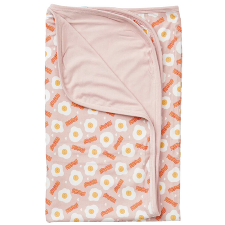Stretchy Oversized Blanket - Bacon & Eggs Pink - HoneyBug 