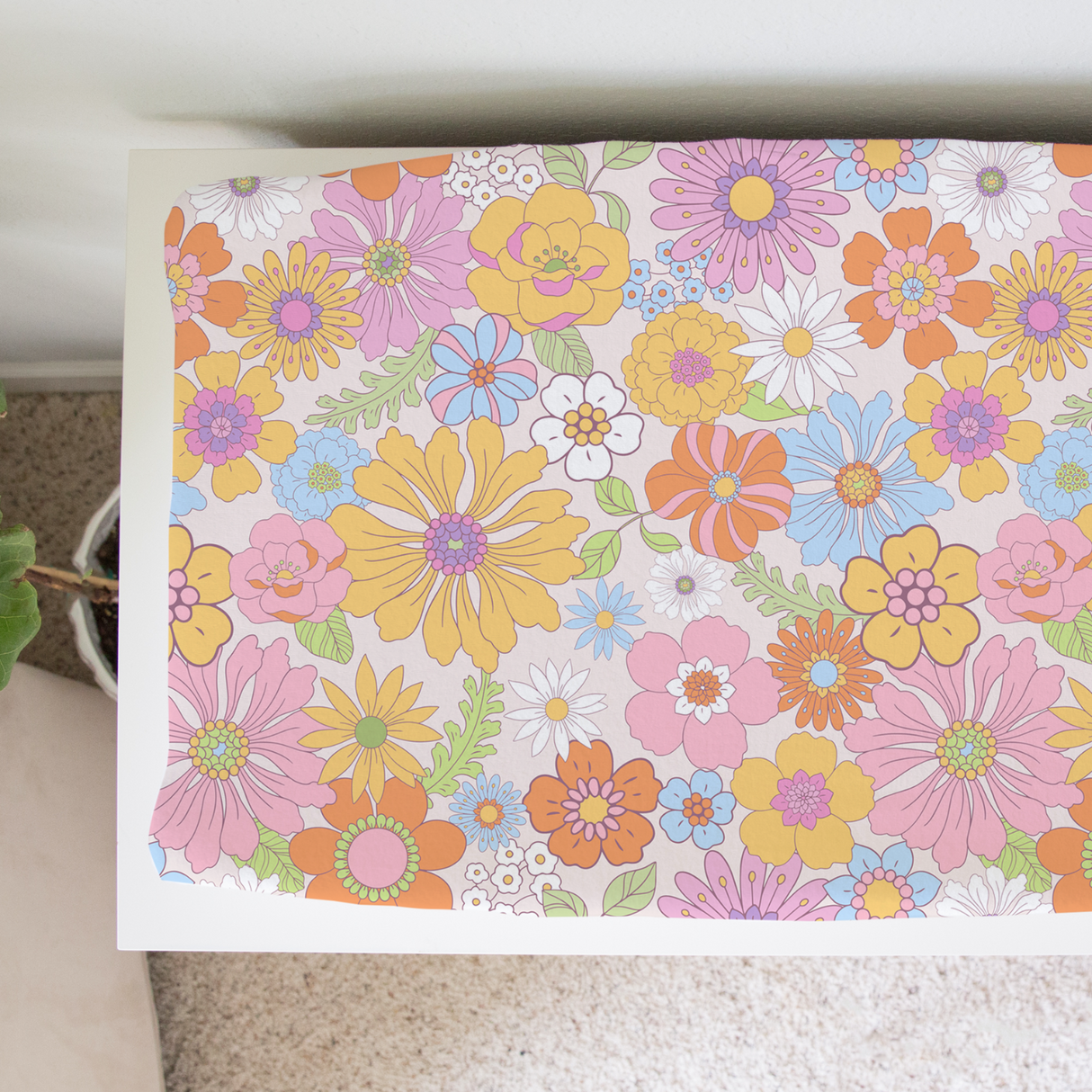 Changing Pad Cover - Retro Floral