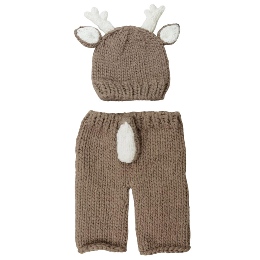 Hartley Deer Hat and Pant Newborn Set - HoneyBug 