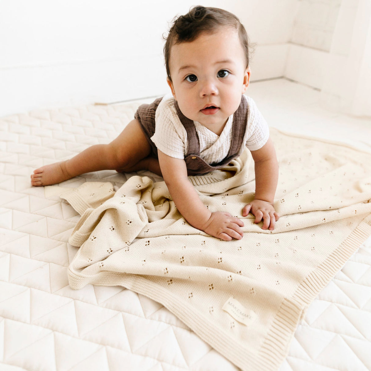 Organic Baby Blanket Pointelle - Vanilla