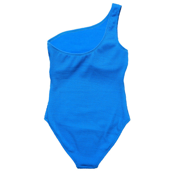 Womens Marine Blue One Shoulder Swimsuit - HoneyBug 