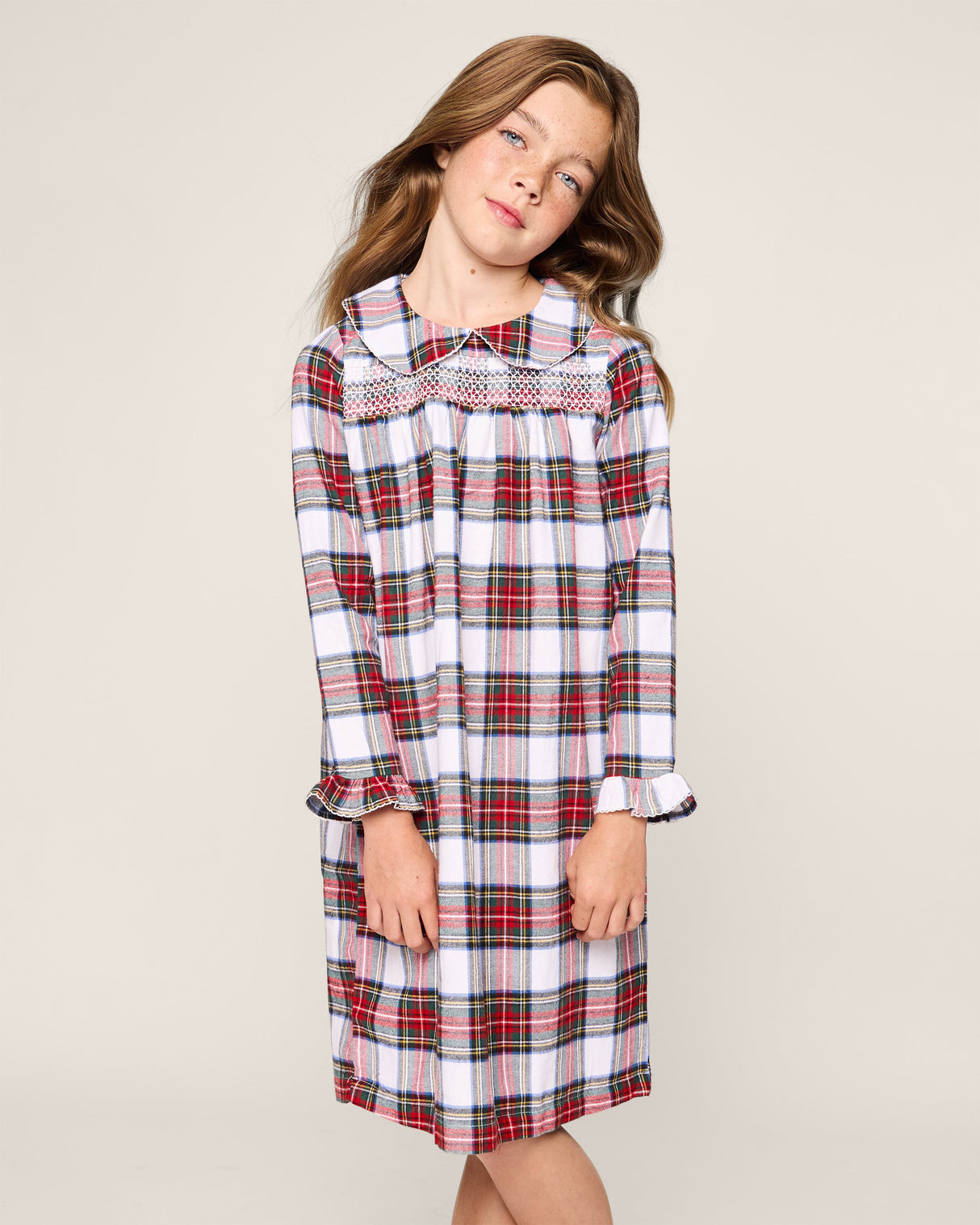 Girl's Brushed Cotton Eloise Nightgown in Balmoral Tartan