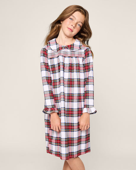 Girl's Brushed Cotton Eloise Nightgown in Balmoral Tartan