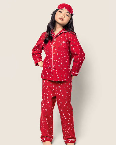 Kid's Flannel Pajama Set in Starry Night