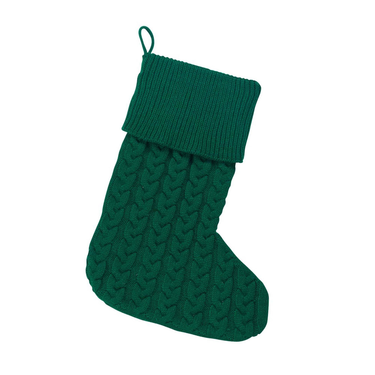 Hunter Green Cable Knit Stocking - HoneyBug 