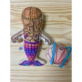 Kiboo Kids: Mermaid with Mini Shell Backpack - Colorable and Washable Doll for Creative Play - HoneyBug 