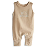 Wild Child Romper- Oatmeal (0-6m) - HoneyBug 