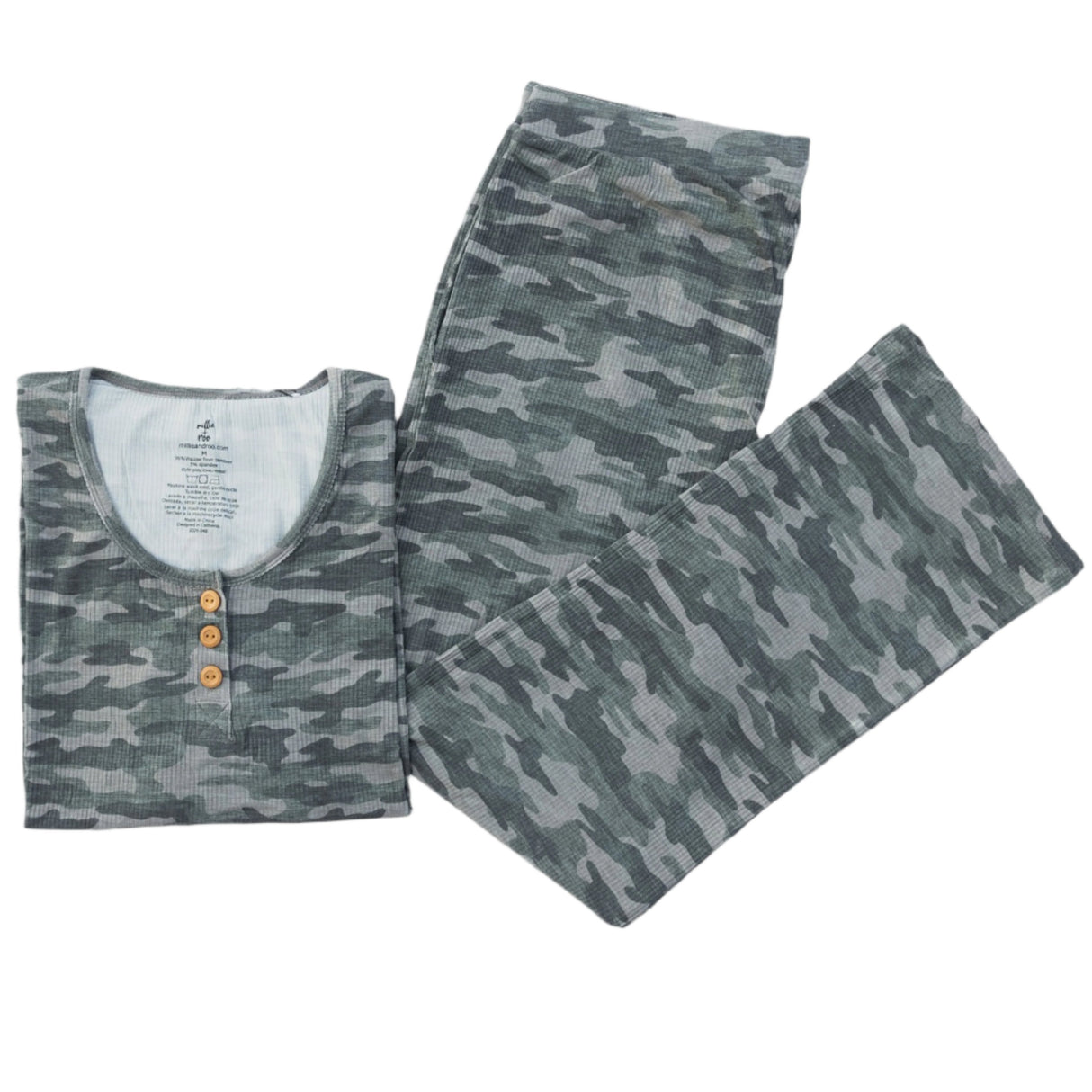 WOMEN'S PAJAMA SET- Chris Camo Ribbed