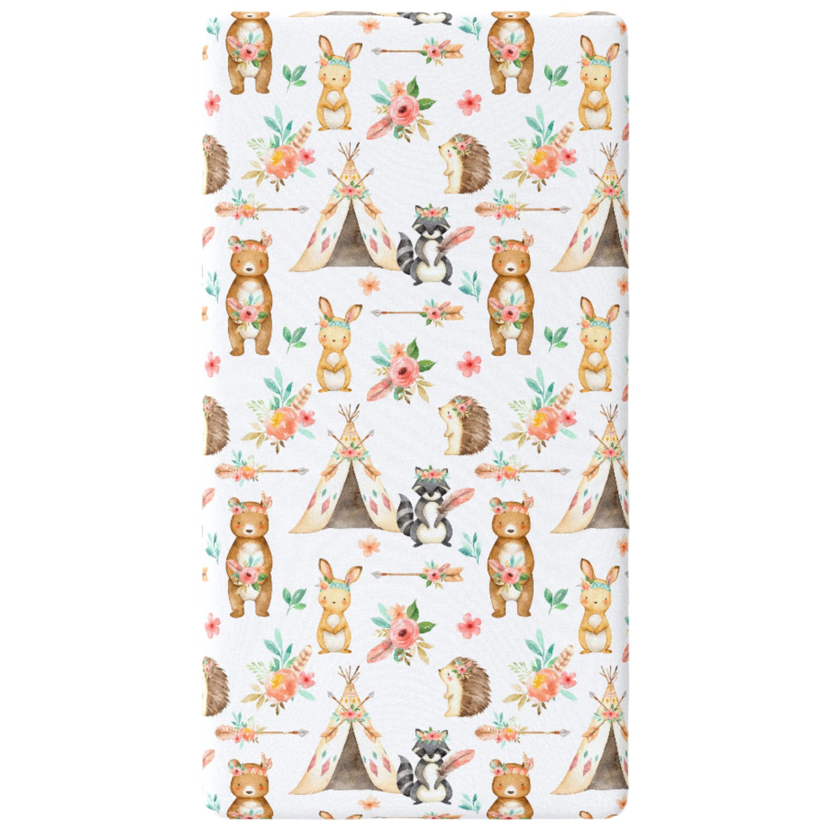 Fitted Crib Sheet - Woodland Tribe