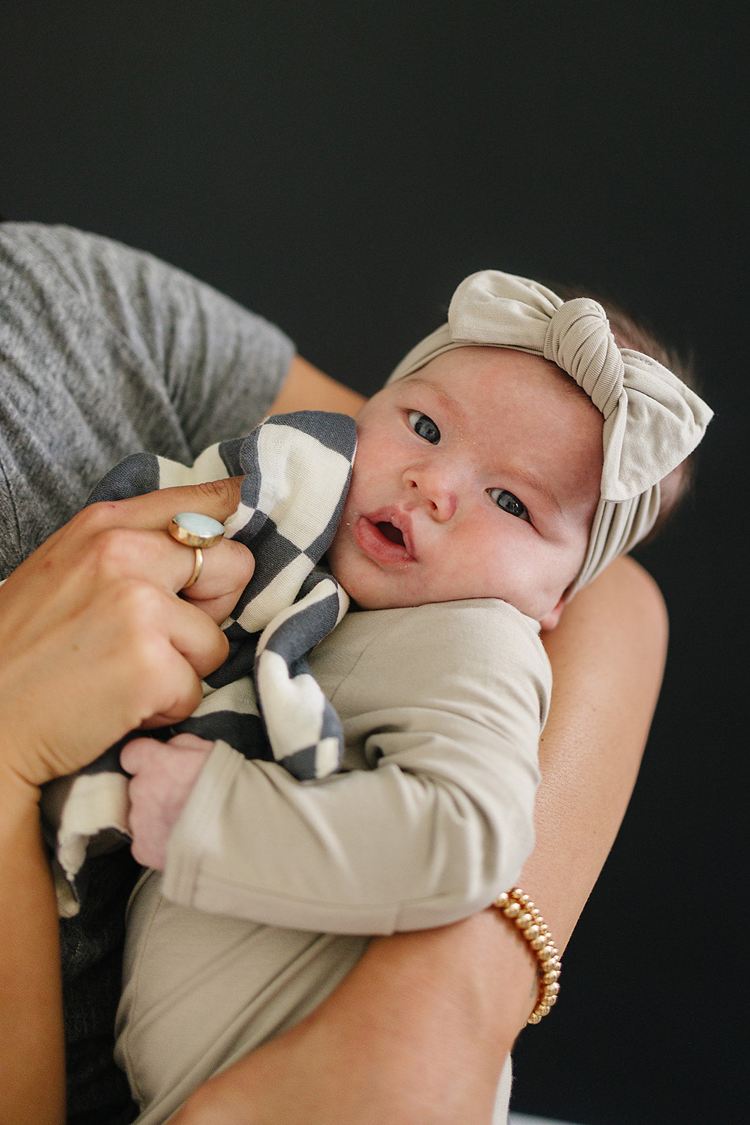 Charcoal Checkered Muslin Burp Cloth